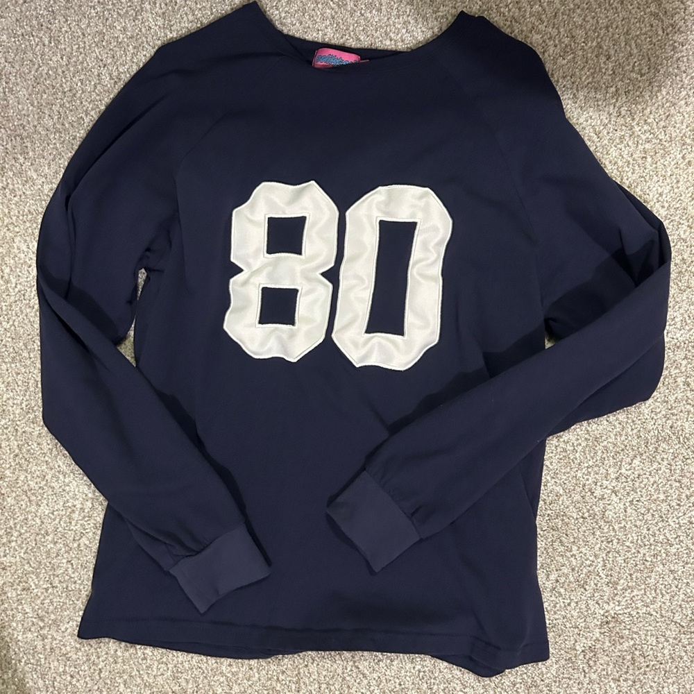 Navy Blue Long Sleeve Shirt with 80 Print